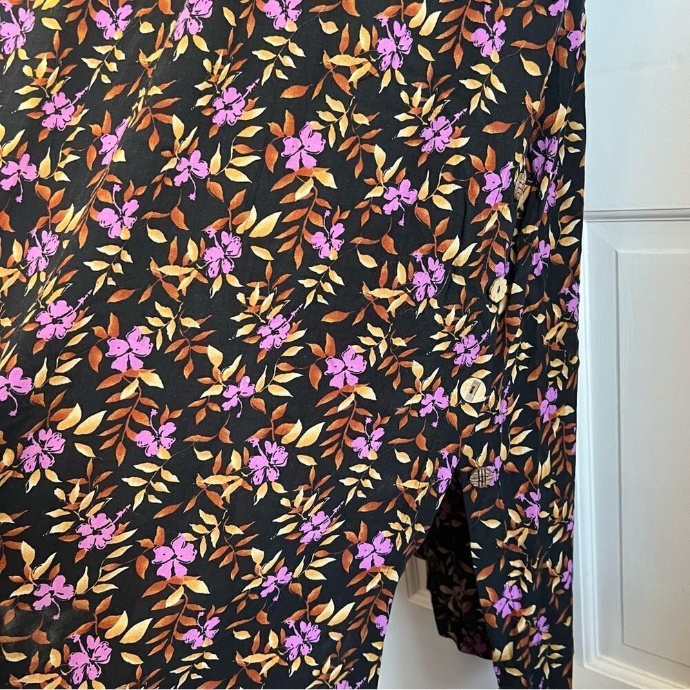 Floral Black and Purple Sleeveless Scoop Neck Maxi Sundress - Picture 6 of 7